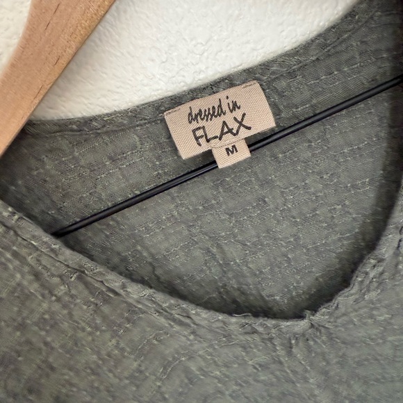 Dressed in FLAX 100% Linen Lagenlook Oversized Shift Dress in Gray Size Medium - Picture 2 of 7